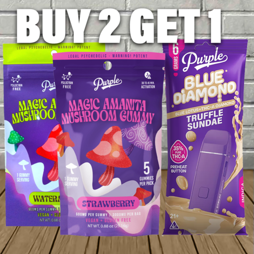 B2G1 Purple Gummies + Blue Lotus Disposable Bundle