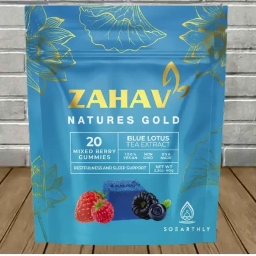 Zahav Natures Gold Blue Lotus Sleep Aid Gummies 250mg
